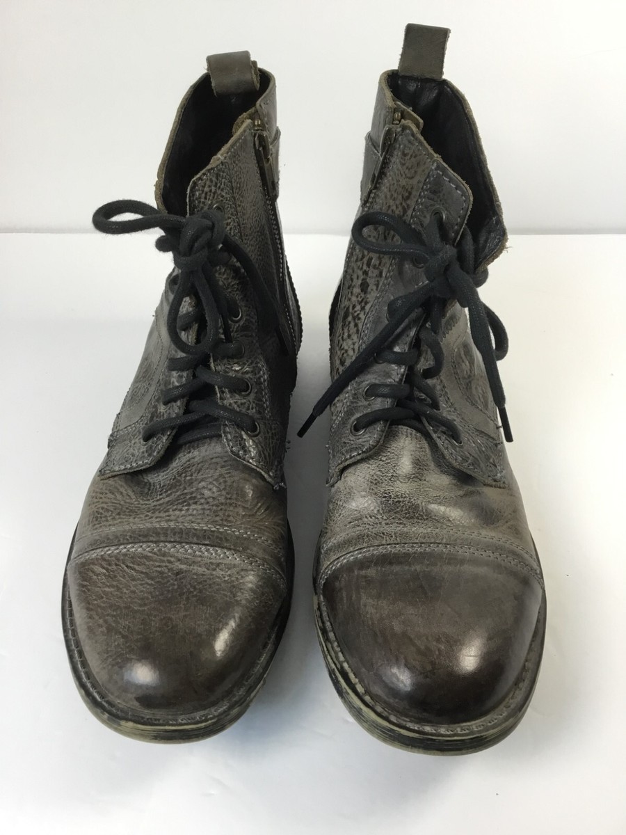 Bed Stu Ryder Distressed Gray Leather Boots Men\'s Size 10 Ankle Side Zip Men main image 4