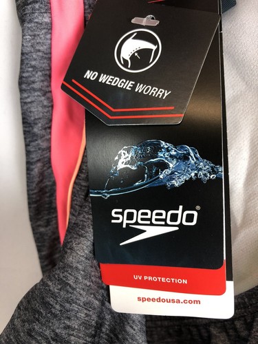 Speedo, Girl’s One Piece Racerback Swimsuit Grey, Size 7 - Picture 4 of 4