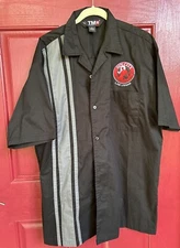 VTG TMR Tri-Mountain Racewear Sin City Brewing Motorcycle Shirt Mens L Bowling