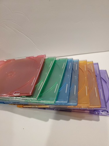 Set di 9 custodie gioiello CD-R DVD multicolore mai usate - Foto 2 di 3