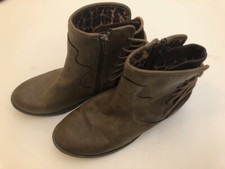 Steve Madden Kids' Jcolly Girls Boot Animal Print Lining Tie Up Detail Size 4