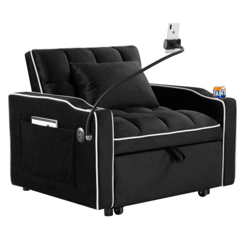 Convertible Sleeper Chair Sofa Bed Pull Out Chair Bed Daybed for Small Spaces - Picture 16 of 16