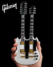 EDS-1275 Gibson Guitar White Doubleneck Replica Mini Chitarra da Collezione Lifeson
