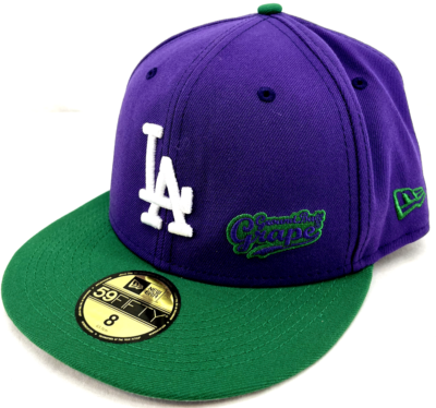 LA Dodgers New Era Ground Ball Grape Purple Flat Bill Embroidered