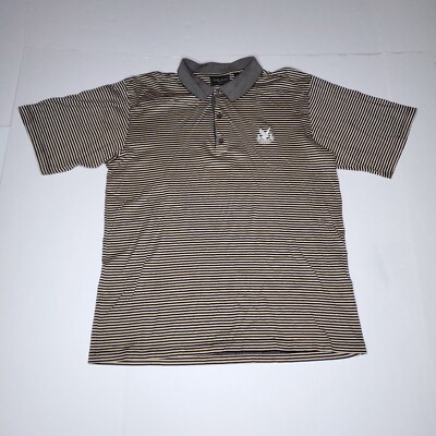 Bobby Jones Golf Polo Gleneagles Yellow Stripes Men's Medium Embroidery Italy