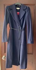 Navy Blue Wool Mix Chic Winter Coat Boden Size 12 Belted Bnwot