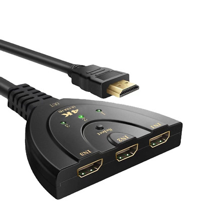HDMI Splitter 3in1  Switch Kabel Adapter  Verteiler Umschalter Hub Full HD 1080P