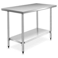 Stainless Steel Rolling Work Table Commercial Catering Table Kitchen Prep Table