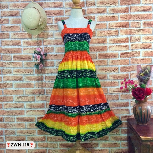 Women Casual Summer Beach Sundress Rayon Tropical Colorful Striped Leopard S M L - Bild 6 von 14