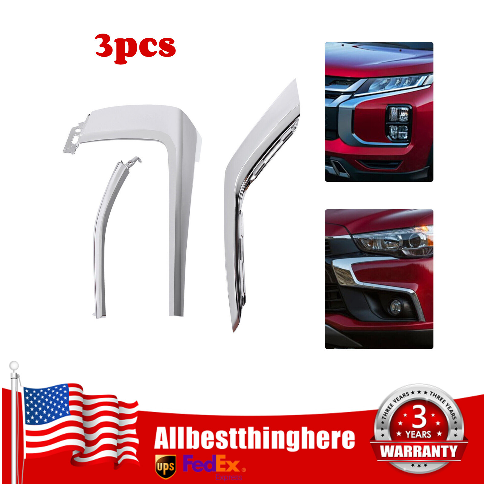 Chromleiste Für Mitsubishi Outlander Stoßstange - 2016-2020 Rechts