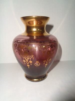Vecchia VENICE Vintage AMETHYST  BUD VASE Gold Ornate ITALY