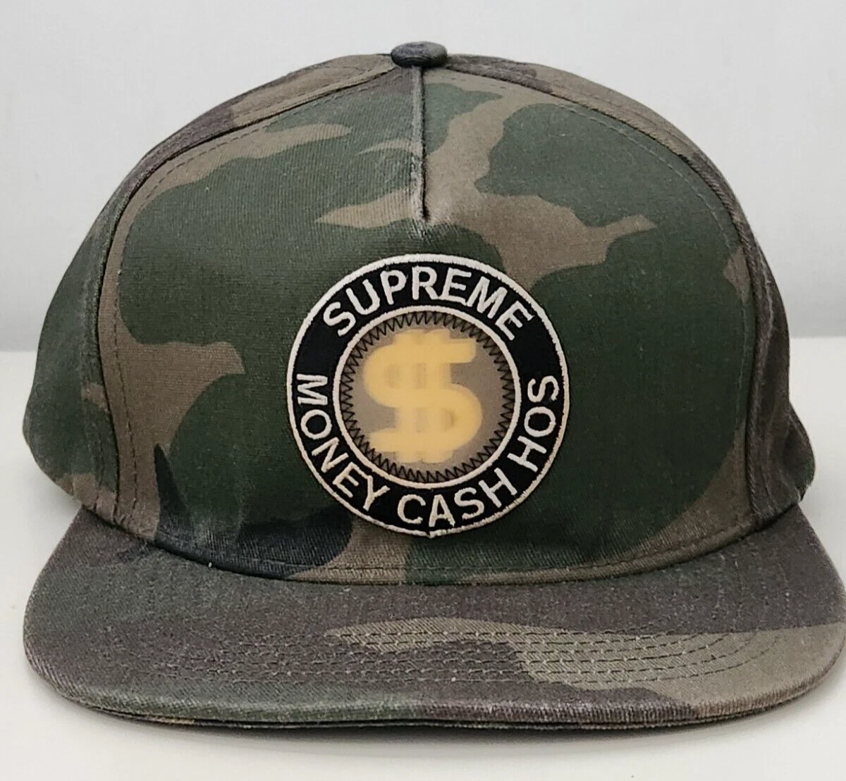 FW13 Supreme Money Cash Hoes Starter 5 panel Camo cap vintage holographic 2013