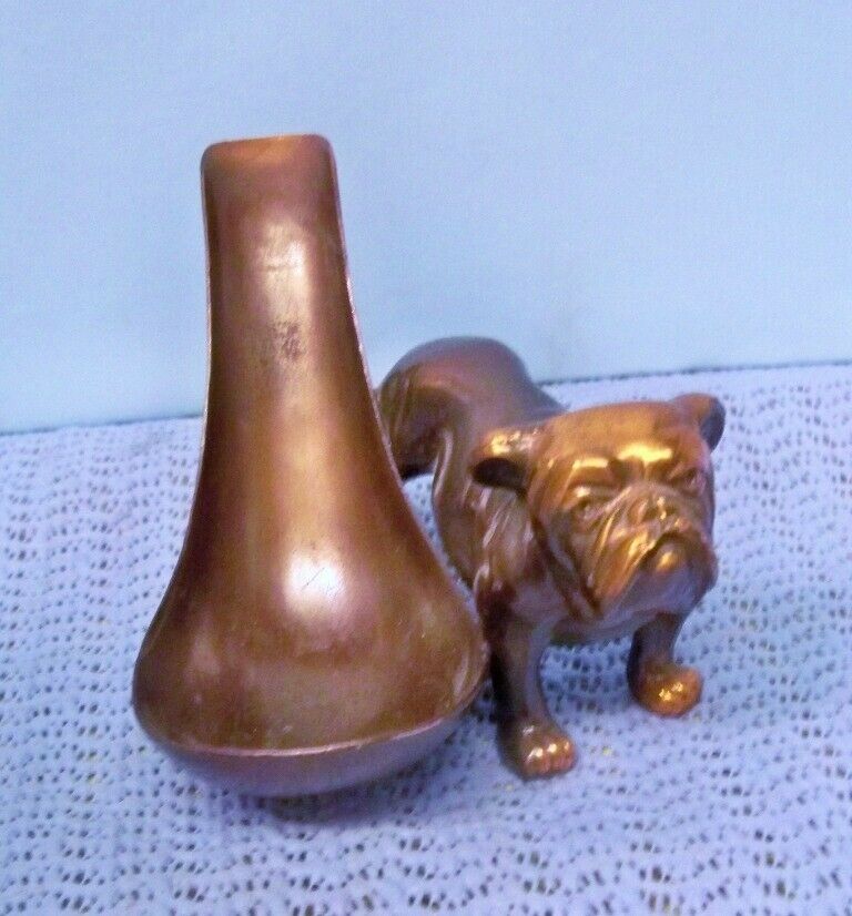 Vintage Lambies Boy Bulldog Pipe Holder ~ Paperweight ~ Desk Accessory