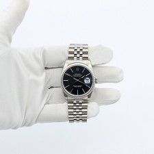 Rolex Datejust Ref. 16220 - schwarzes Zifferblatt - Jubiläumsarmband - Full Set