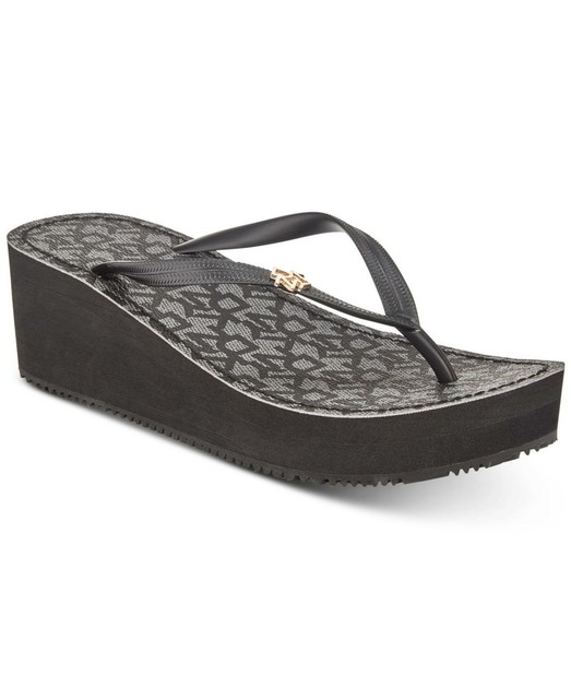dkny wedge flip flops