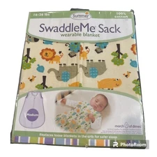 Swaddle me Sleeping Sack Wearable Blanket Arms Out For 16-26 lbs 100% Cotton