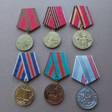 WW2 MEDAL USSR ,VETERAN, ORIGINAL.lot 6pcs.