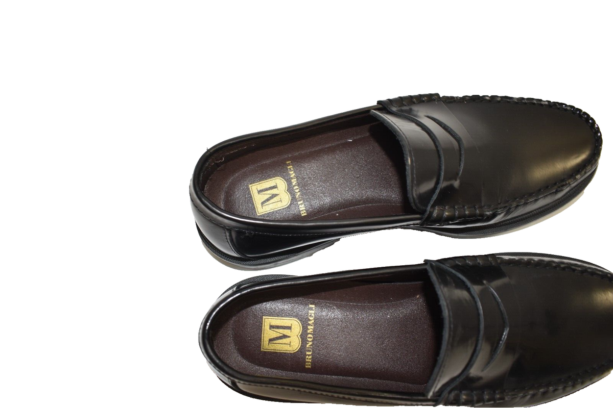 Bruno Magli Mello Penny Loafer Shoes Men\'s Leather Black Size 11.5 Portugal Made MAIOCOPENNYBLACK3_1600x.jpg?v=  main image 4