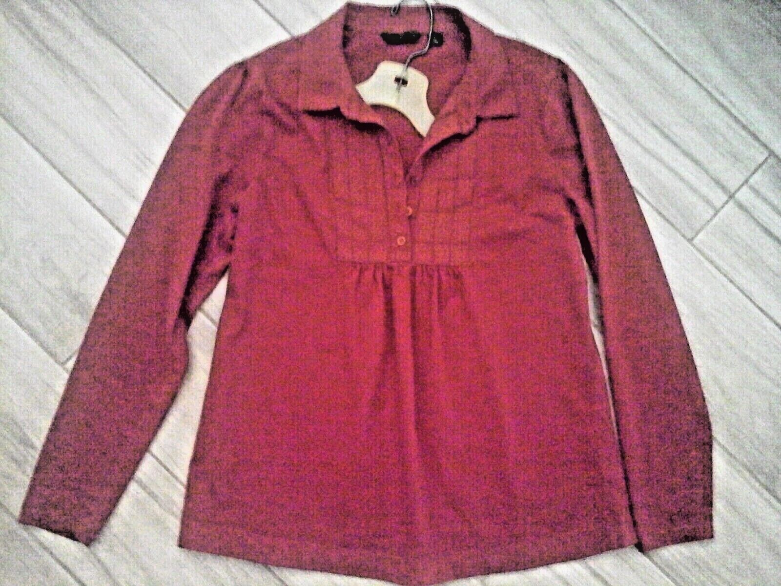 Great Northwest Solid Red Button Placket Long Sle… - image 1