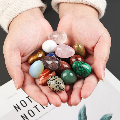 1 Pc Palm Worry Tiger Eye Agate Gemstone Fluorite Egg Quartz Crystal Aventurine - Picture 3 of 40