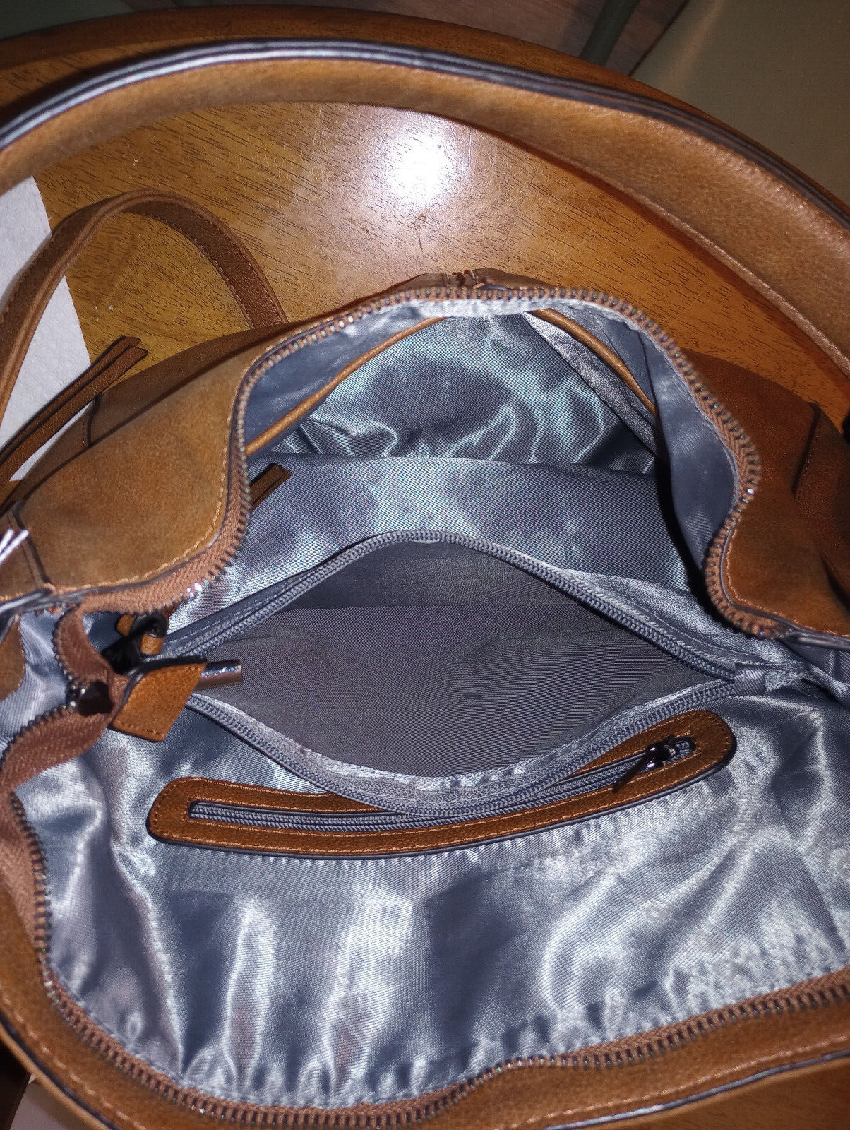 Realer Soft Brown Faux Leather Purse Handbag Large Hobo Crossbody