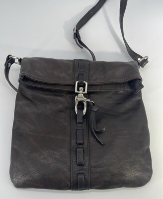 Kristy X Italian Leather Crossbody Brown 