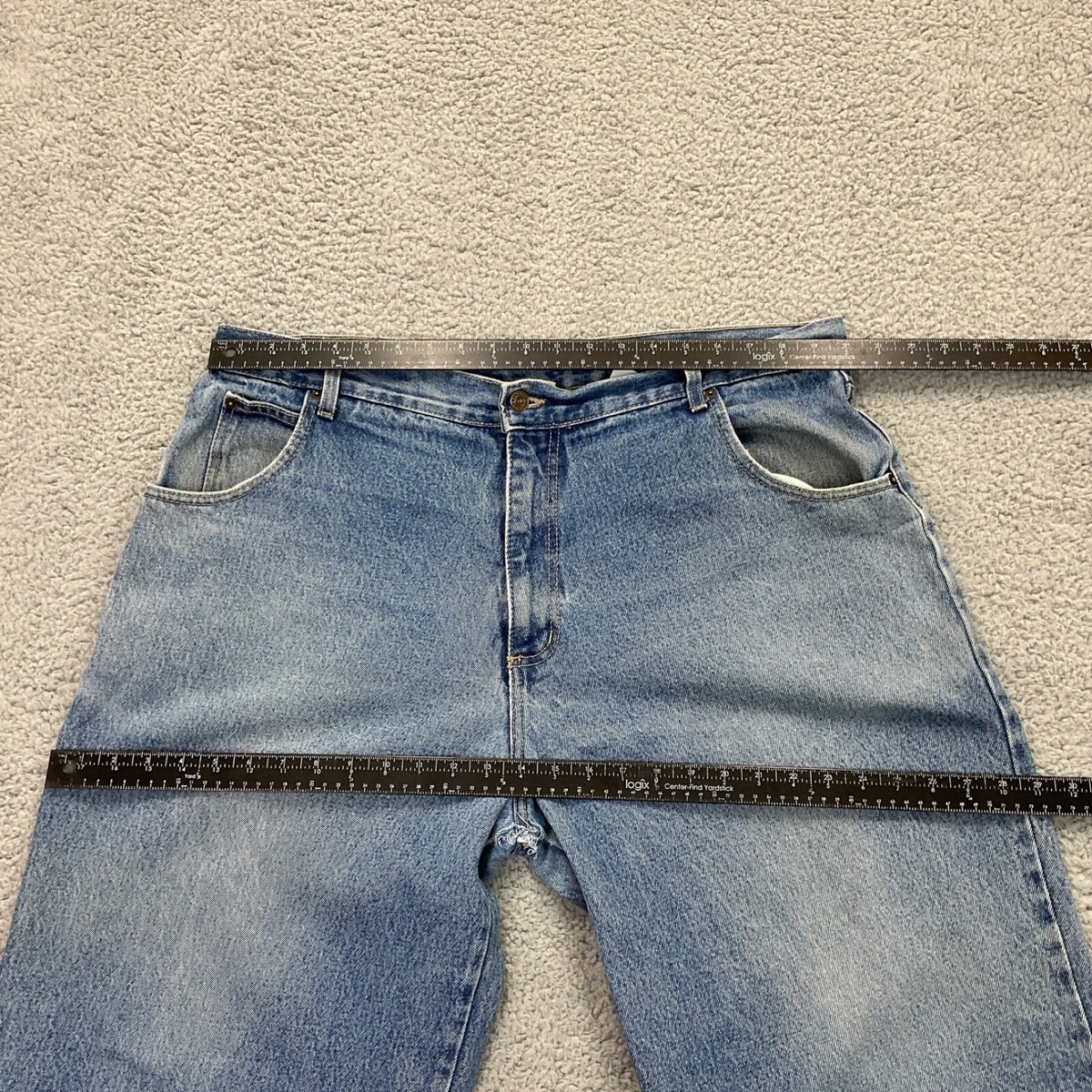 Vintage Solo Semore Denim Jeans Mens W40 L31.5 THRASHED Baggy