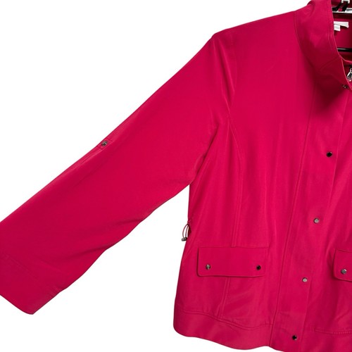 Chicos' women's active wear jacket Fuchsia zip up snaps size 3 (XL) - 第 12/13 張圖片