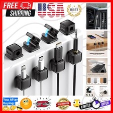 8-Pack Magnetic Cord Organizer Holders - Strong Adhesive for Neat Spaces