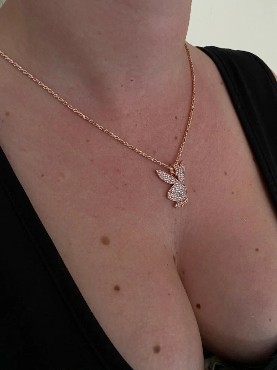 Rose gold playboy bunny necklace deals