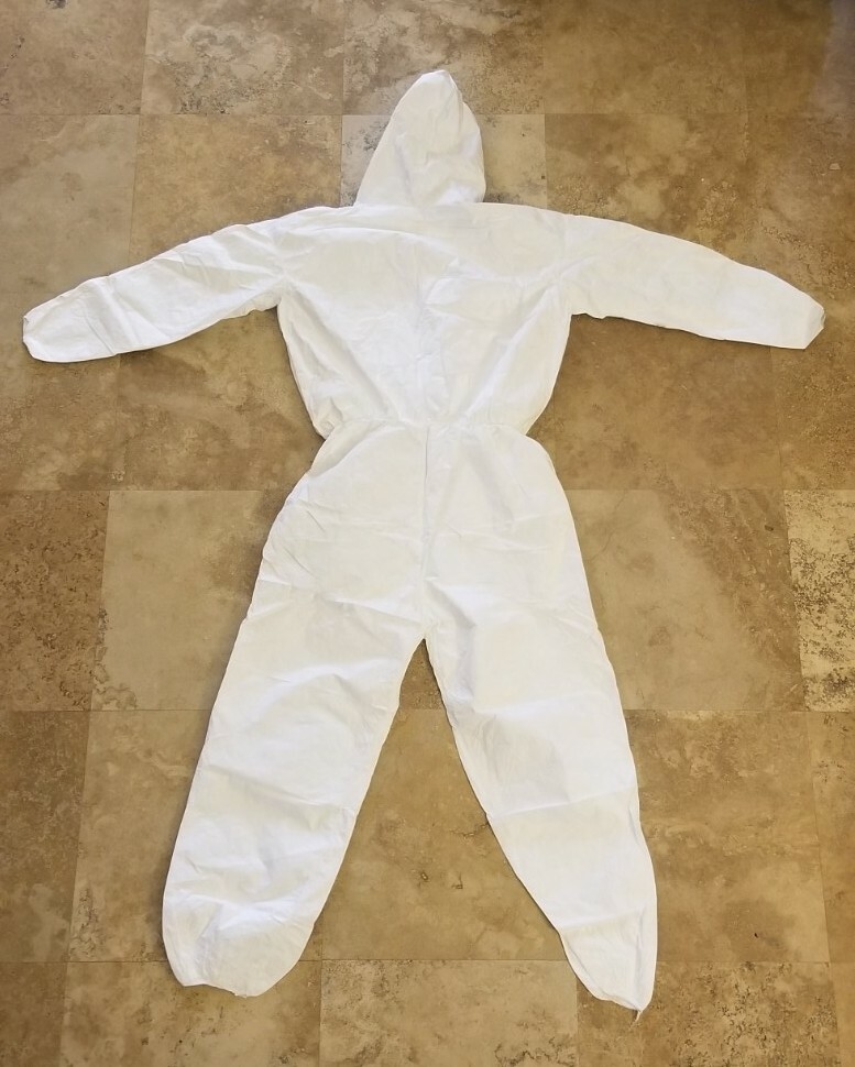 DuPont Tyvek PPE Sz 2XL/XXL Protective Hazmat Suit Coveralls Hood