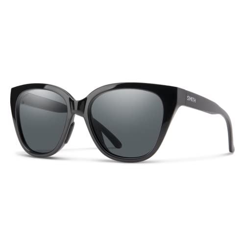 Smith Optics Ära Designer Damen Cateye Sonnenbrille in glänzendem Schwarz/polarisiertem Grau - Bild 1 von 1