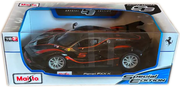 1:18 Maisto Ferrari FXX-K  #5 Fu Songyang Black w/ Orange Accents | Diecast NEW