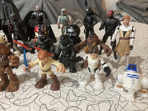 Huge Star Wars lot 3.75 figures and Galactic heroes Kenner Hasbro Playskool Used - Picture 2 of 12