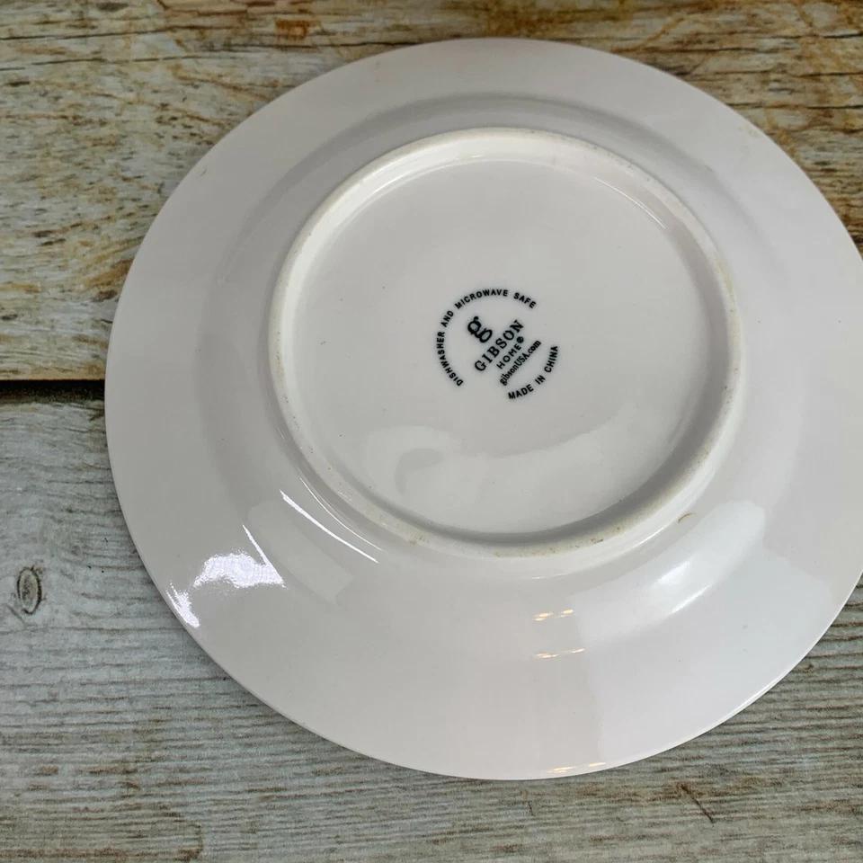 Gibson Designs MARQUESS White Fluted Dots Rim Porcelain Cups & Saucers Set of 4 - Image 3 of 4