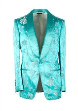 TOM FORD Atticus Turquoise Tuxedo Dinner Jacket Size 46 / 36R U.S. Jacket Bla...