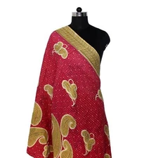 Indian Cotton Kantha Fashion Scarf Reversible Bohemian Handmade Hippie Band Big