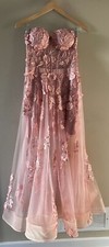 jovani prom dress size 10 pink strapless