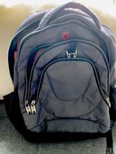 Swissgear Backpack Grey Airflow Laptop Zipper Canvas Bottle Pocket