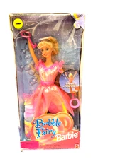 1998 Bubble Fairy Barbie Doll Blonde Spins Bubble Wishes Mattel