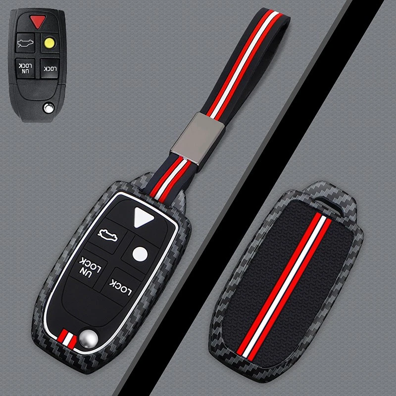 Zinc Alloy Silicone Car Smart Key Fob Case Cover For Volvo XC70 XC90 S60 S80 V70 - Imagem 4 de 4
