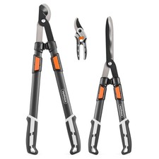 VonHaus 3Pc Garden Shears Set – Tree Lopper, Hedge Shears, Multicolor