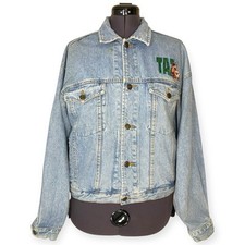 Vintage 90  s Looney Toons Taz Denim Blue Jacket Size Medium