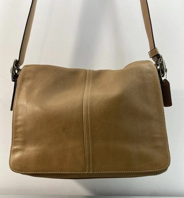 Coach Hampton Flap Camel CB Shoulder Bag 9570 English Tan  11.5x8x4.5 