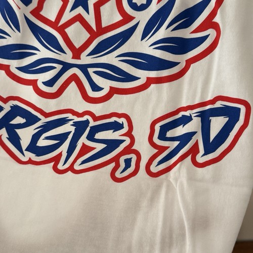 Dixxon Mens T Shirt Size 2XL Short Sleeve White Red Blue Graphic Sturgis SD - Picture 6 of 8