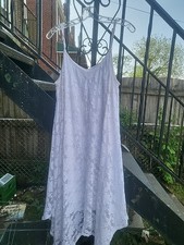 Emma & Michele White. Crochet Spaghetti  Strap Dress, Sz 2x