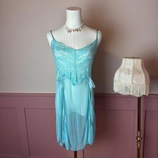 fairy coquette lace lingerie dress light blue small festival