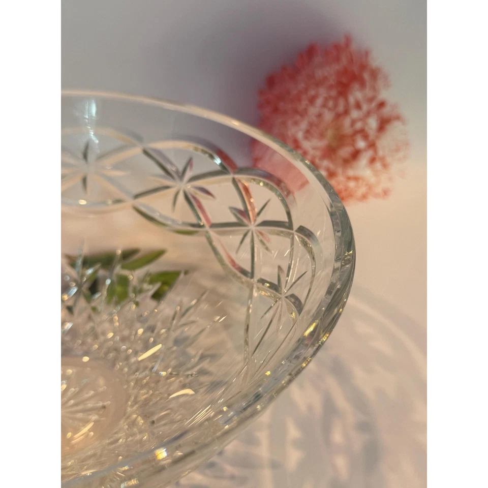 Waterford “Outlet” Corte Cristal Irlanda Redondo Estampado Brillante Centro de Mesa Foto 4 de 4