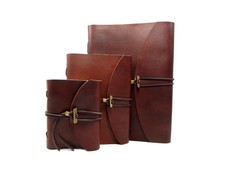 Leder Notizbuch Tagebuch A6 A5 A4 Soft OX Classic Vickys World inkl. Prägung