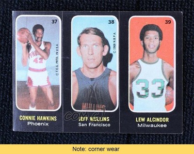 1971 Topps Trios Stickers Connie Hawkins Jeff Mullins Lew Alcindor HOF READ 18x4